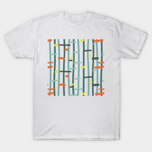 Abstract Colourful Lines Pattern T-Shirt